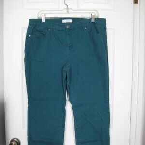 New Directions Jeans Womens 34x26 Size 14 Teal 97% Cotton